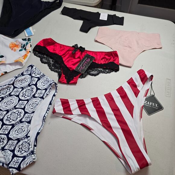 Colorful Swim & Thong Bundle Women's S 7 Pieces 4 Swim / 3 Thong NWT - Picture 5 of 16